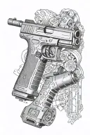 something that will fill in and around a previous Glock with extended magazine tattoo tattoo design idea