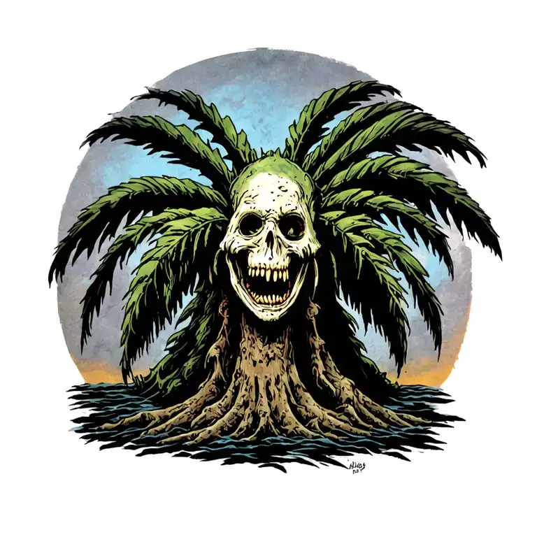 Palm Tree tattoo design idea