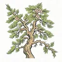 cypress tree branch tattoo design idea