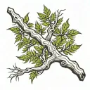 cypress tree branch tattoo design idea