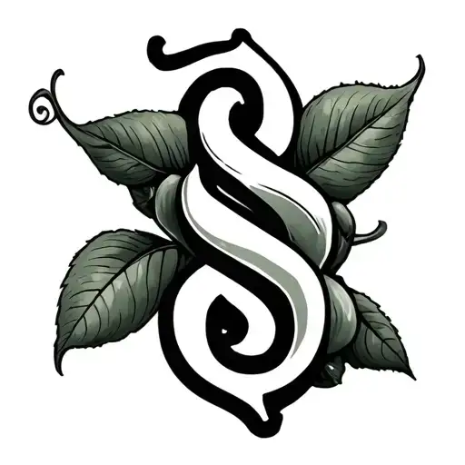 two peas in a pod with and the letter S tattoo design idea