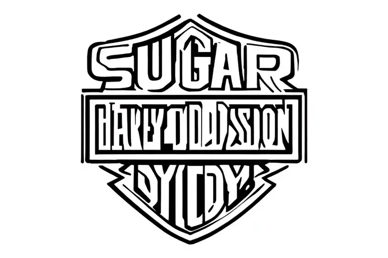 "SUGAR DADDY" HARLEY DAVIDSON EMBLEM tattoo design idea