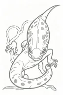 Outline of leopard gecko tattoo design idea