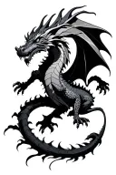 dragon flying tattoo design idea