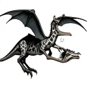 pterodactyl eating giraffe tattoo design idea