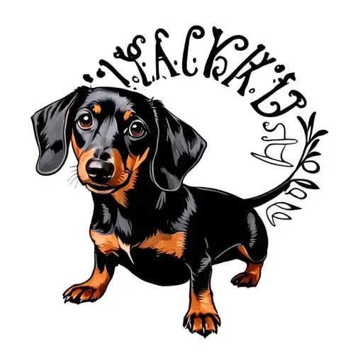 dachshund silhouette tattoo design idea