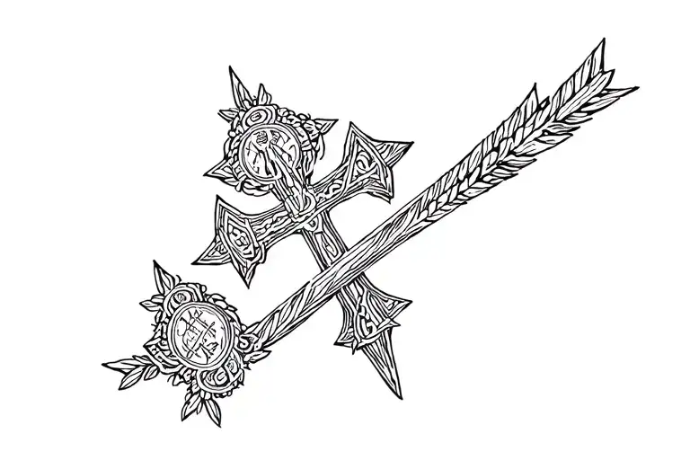 Saint Andrew greek orthodox cross tattoo design idea