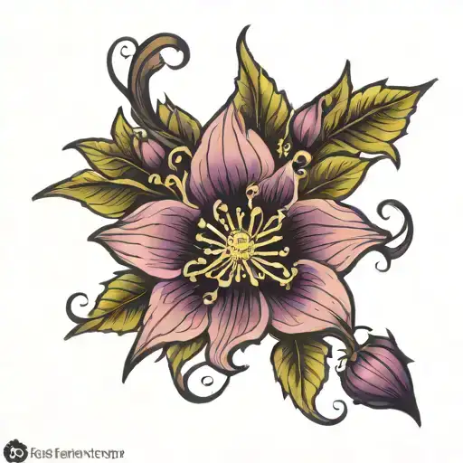 nightshade flower tattoo design idea