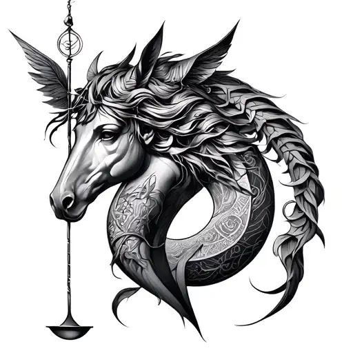 Libra And Sagittarius Combined tattoo design idea