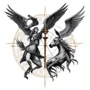 Libra And Sagittarius Combined tattoo design idea