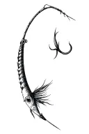 fishing lure surrounded tattoo design idea