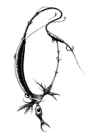 fishing lure surrounded tattoo design idea
