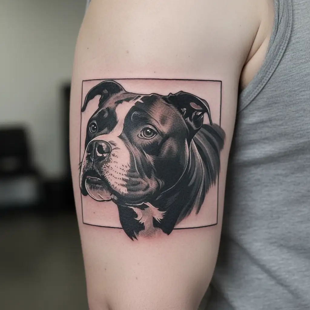 Pitbulls discipline of war versus tattoo design idea