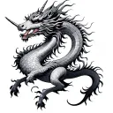 Chinese dragon and unicorn tattoo design idea