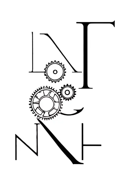 Geomertic Form with de letters I, G, M, F, N in it. Maybe something with Gears in it to. tattoo design idea