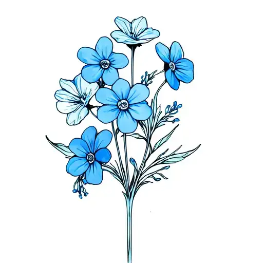 forget me not flowers tattoo design idea