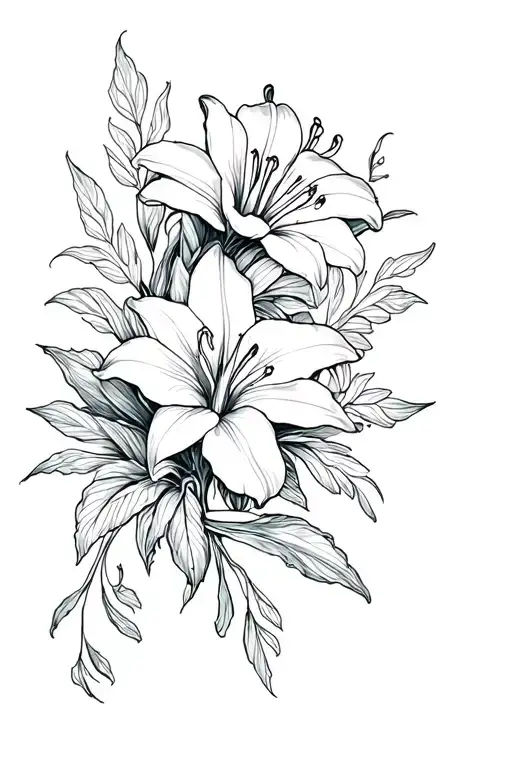 love lily lace mourning tattoo design idea
