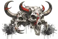 bull skull with two scorpion holding tattoo design idea