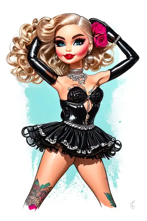 bratz pinup doll tattoo design idea