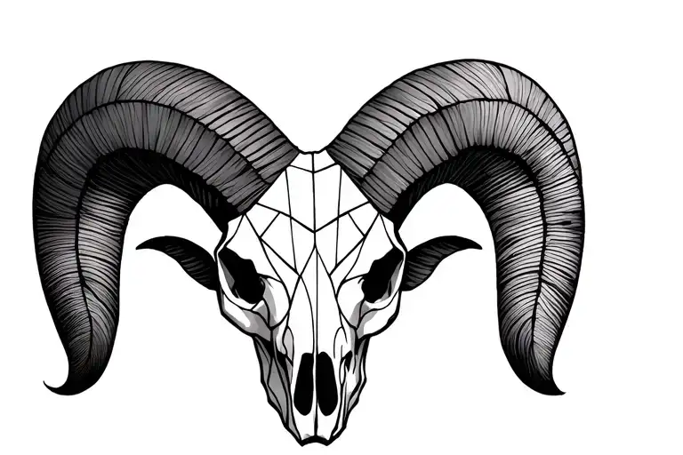 "River Everleigh Emilio" ram skull Aries constalation intertwines tattoo design idea