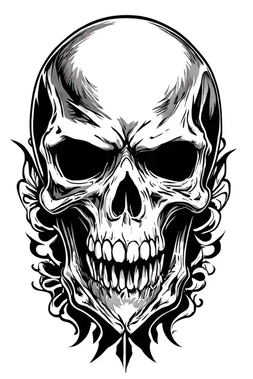biker tattoo creepy dark tattoo design idea