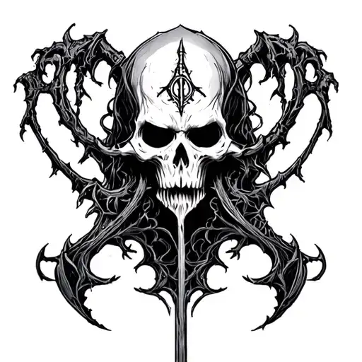 Necromancer based on diablo 4 tattoo design idea