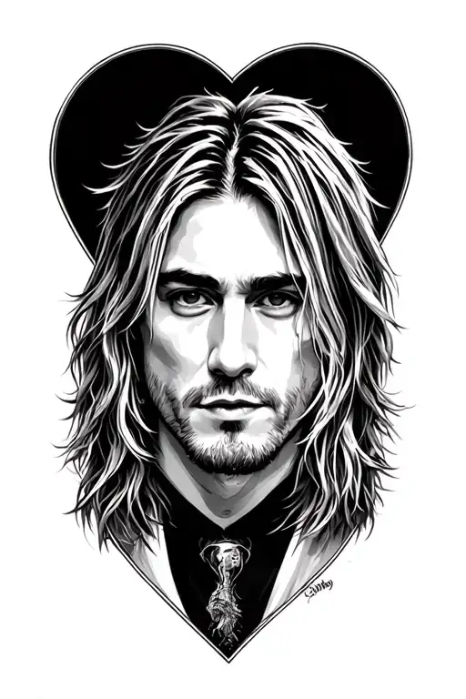 heart shaped box kurt cobain tattoo design idea