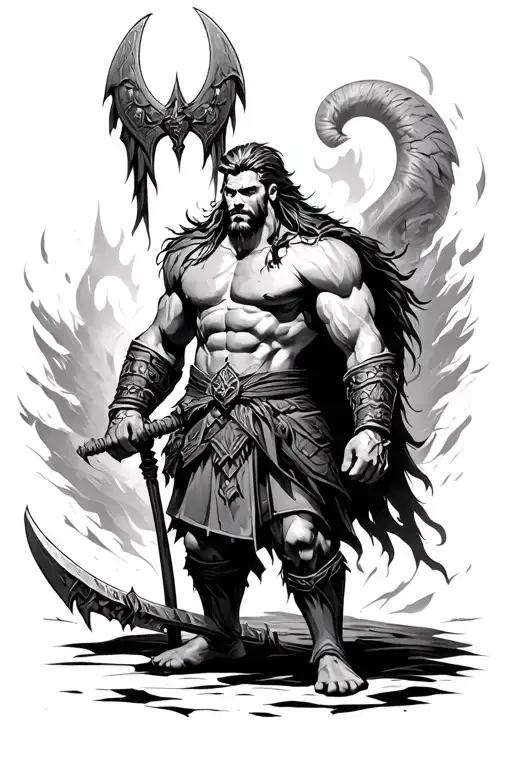 Warrior Samson tattoo design idea
