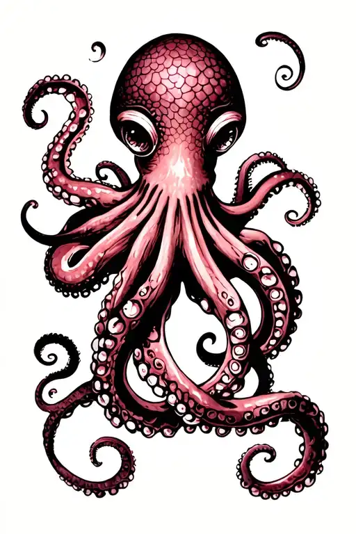 Feminine Octopus tentacles wrapping tattoo design idea