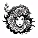 A highly detailed, traditional Japanese Yakuza-style (irezumi) sleeve tattoo design laid flat on a clean white backgroun tattoo design idea