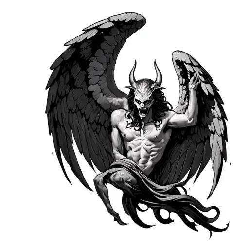 Angel Vs Demon tattoo design idea