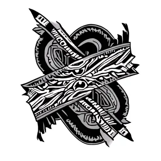 2 bands based on Inuit tribal sleeve tattoo design idea