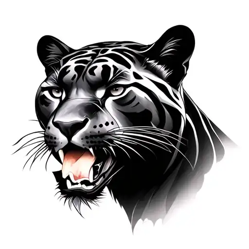 Japanese Panther tattoo design idea