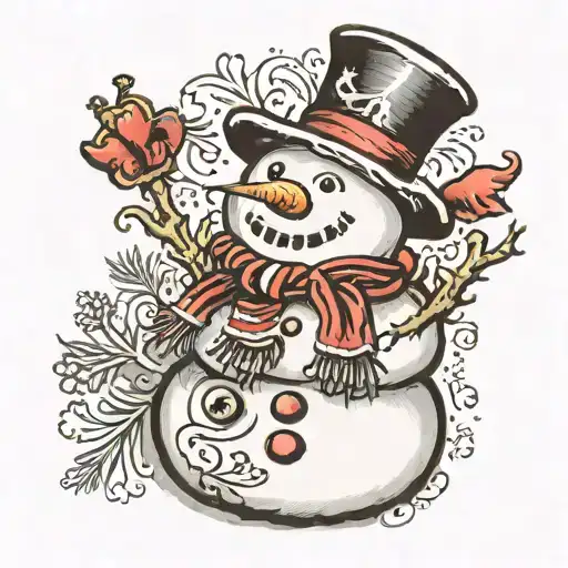 Snowman tattoo design idea