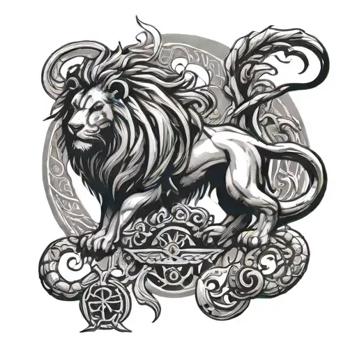 Scorpio Lion Cancer zodiac sign tattoo design idea