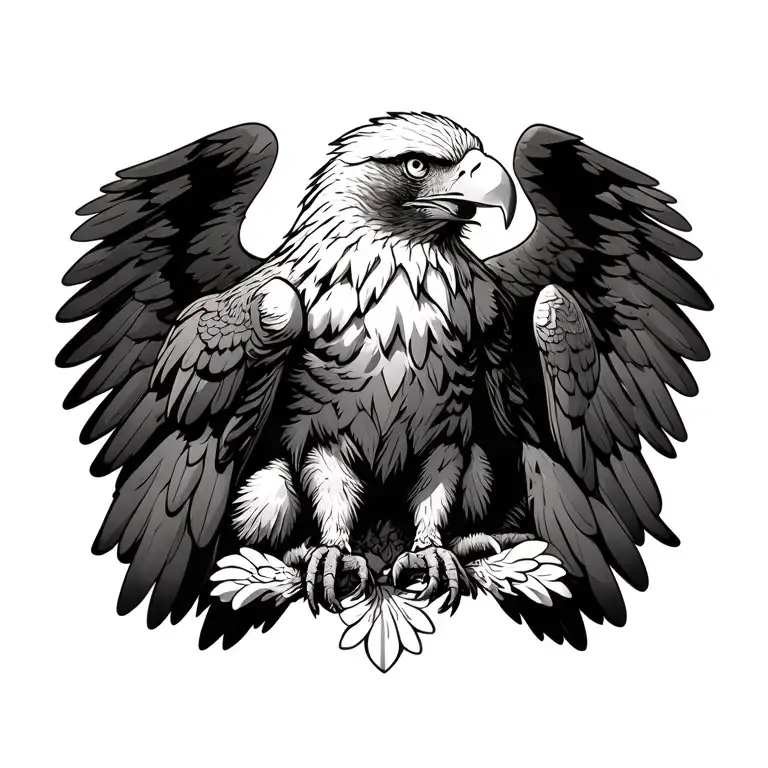 german eagle sitting tattoo design idea