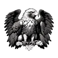 german eagle sitting tattoo design idea