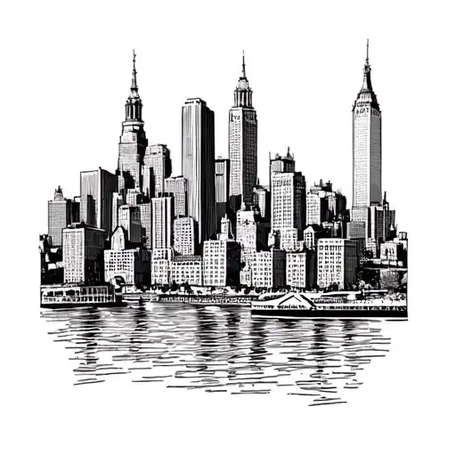 Boston skyline tattoo design idea