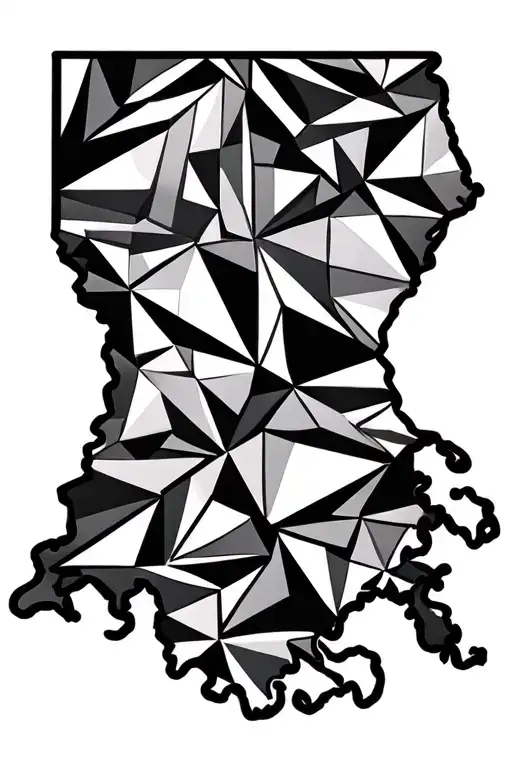 Louisiana state map tattoo design idea