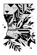 Louisiana state map tattoo design idea