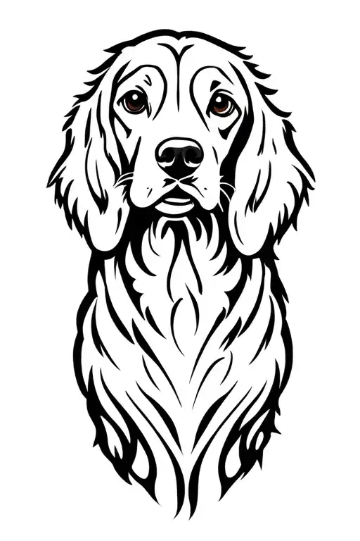 spaniel dog tribal tattoo tattoo design idea