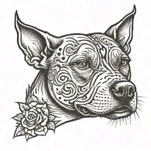 Pitbull face tattoo design idea