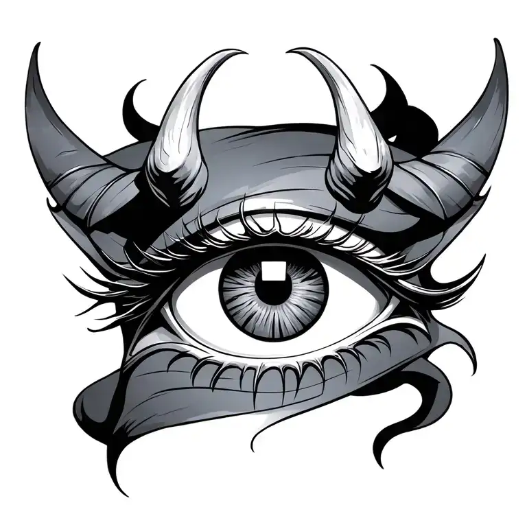 all seeing eye devil tattoo design idea