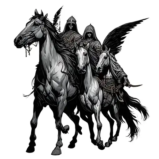 4 horsemen of the apocalypse  tattoo design idea