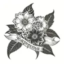 happiness hardwork never give tattoo design idea