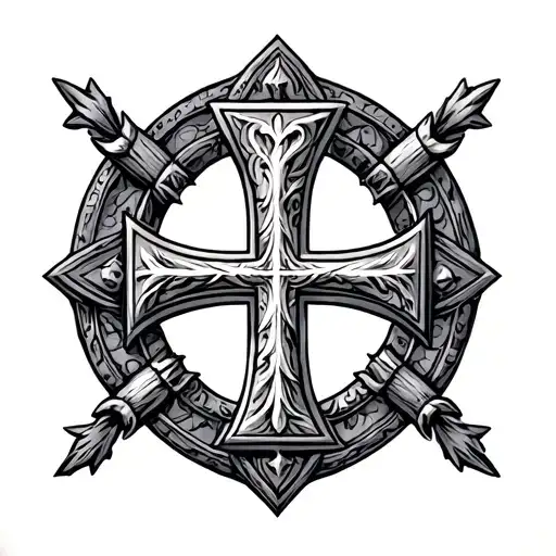 Jerusalem Cross tattoo design idea