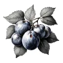 fig and grape tattoo design idea