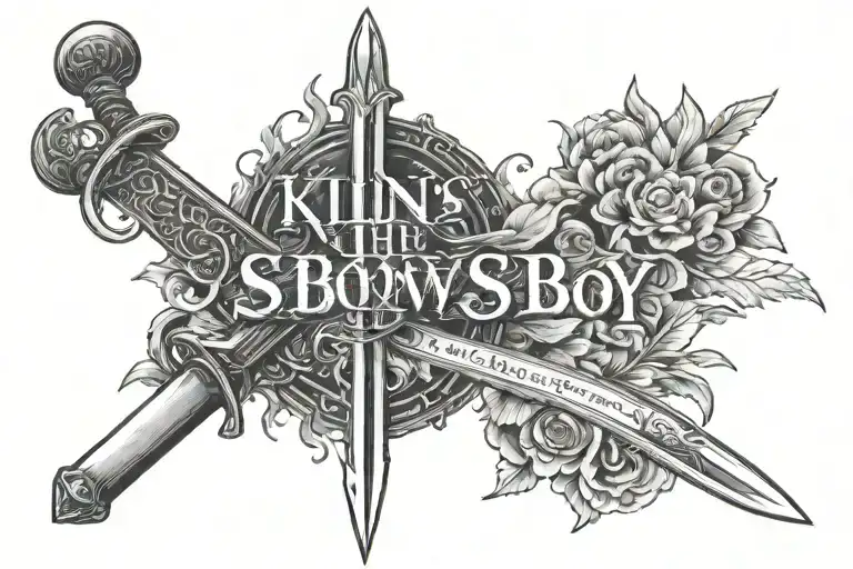 Jon snow's sword with the quote "kill the boy and let the man be born" tattoo design idea