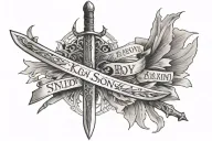 Jon snow's sword with the quote "kill the boy and let the man be born" tattoo design idea