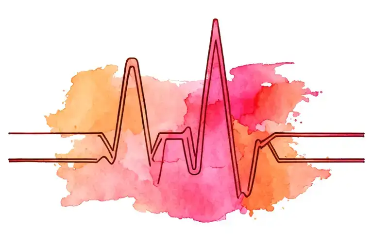 ekg lines mixed tattoo design idea